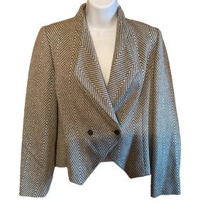 Abe Schrader Women's Wool Cropped Blazer-Size Small